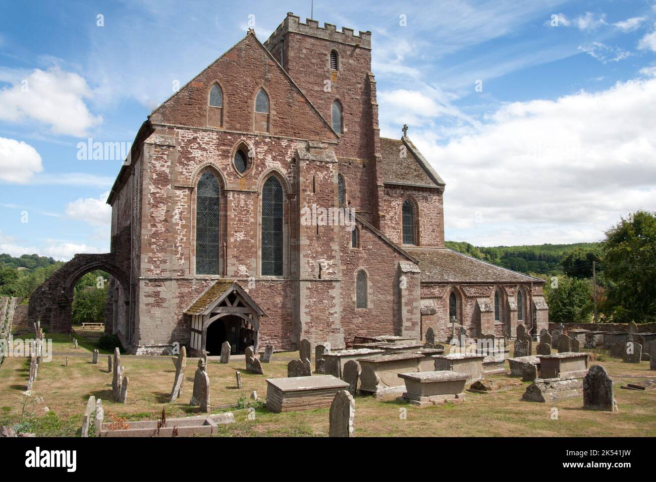 Dore Abbey c 1147, iglesia de la Santísima Trinidad y Santa María, Abbey Dore, Golden Valley, Herefordshire, Inglaterra Foto de stock