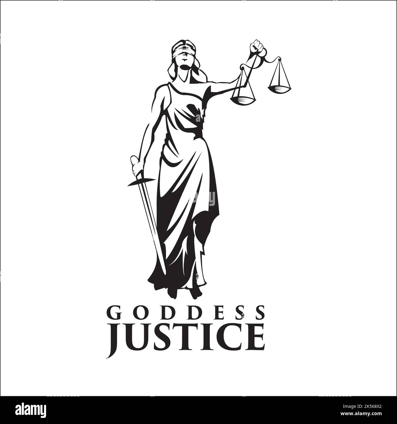 diosa justicia / exclusivo logotipo de inspiración Imagen Vector de
