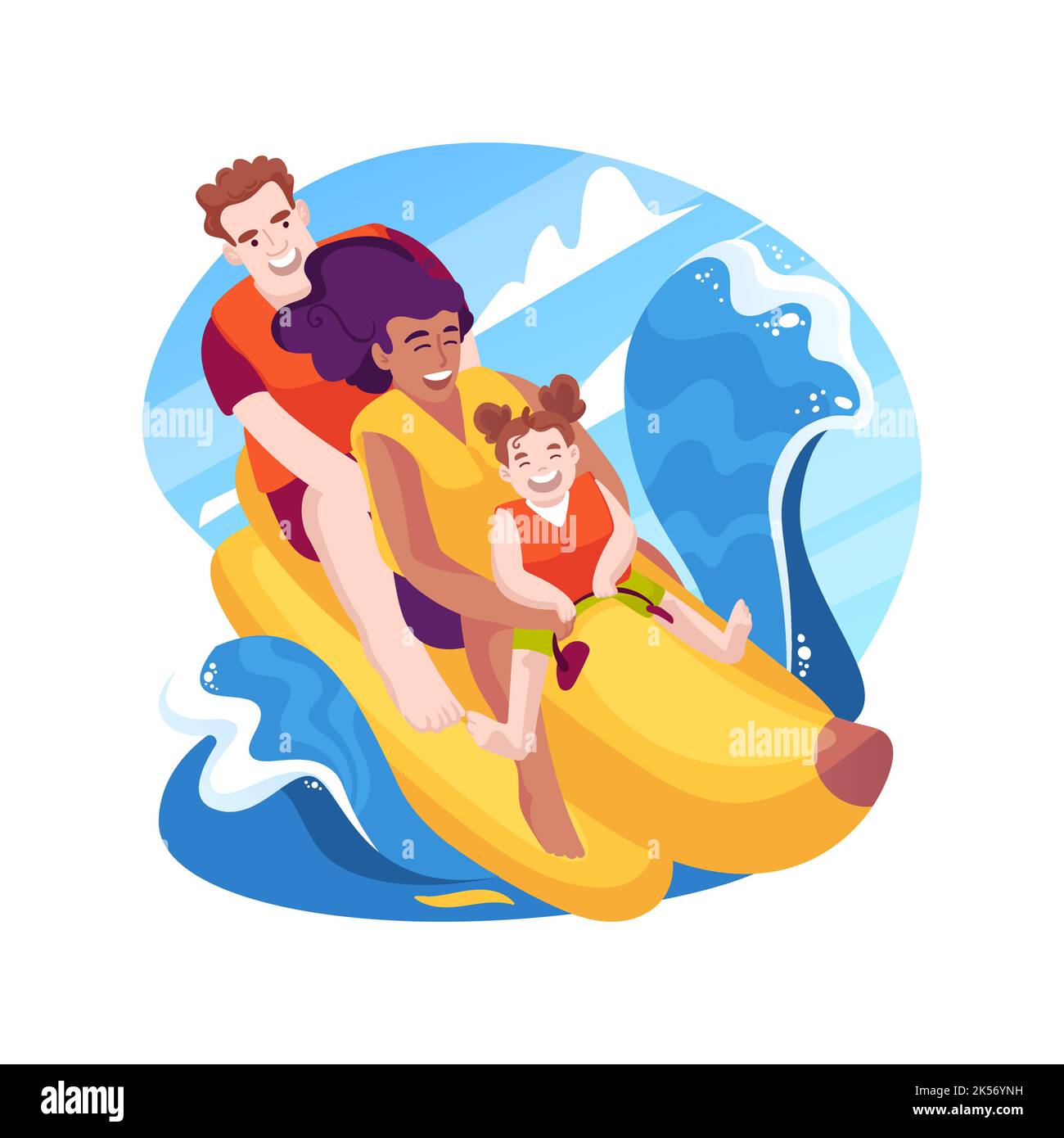 Banana Boat Ilustración De Vector De Dibujos Animados Aislados Imagen 