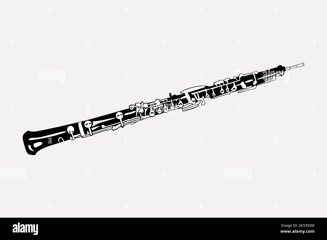 Dibujo de oboe, vector de ilustración de instrumentos musicales Imagen