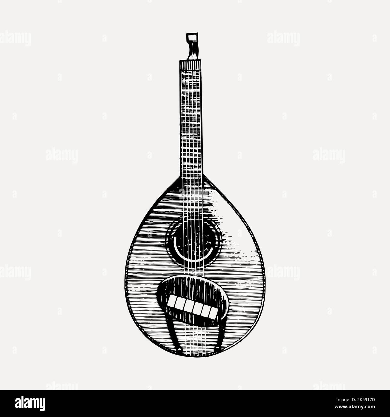 Bouzouki clipart, instrumento musical ilustración vector Imagen Vector