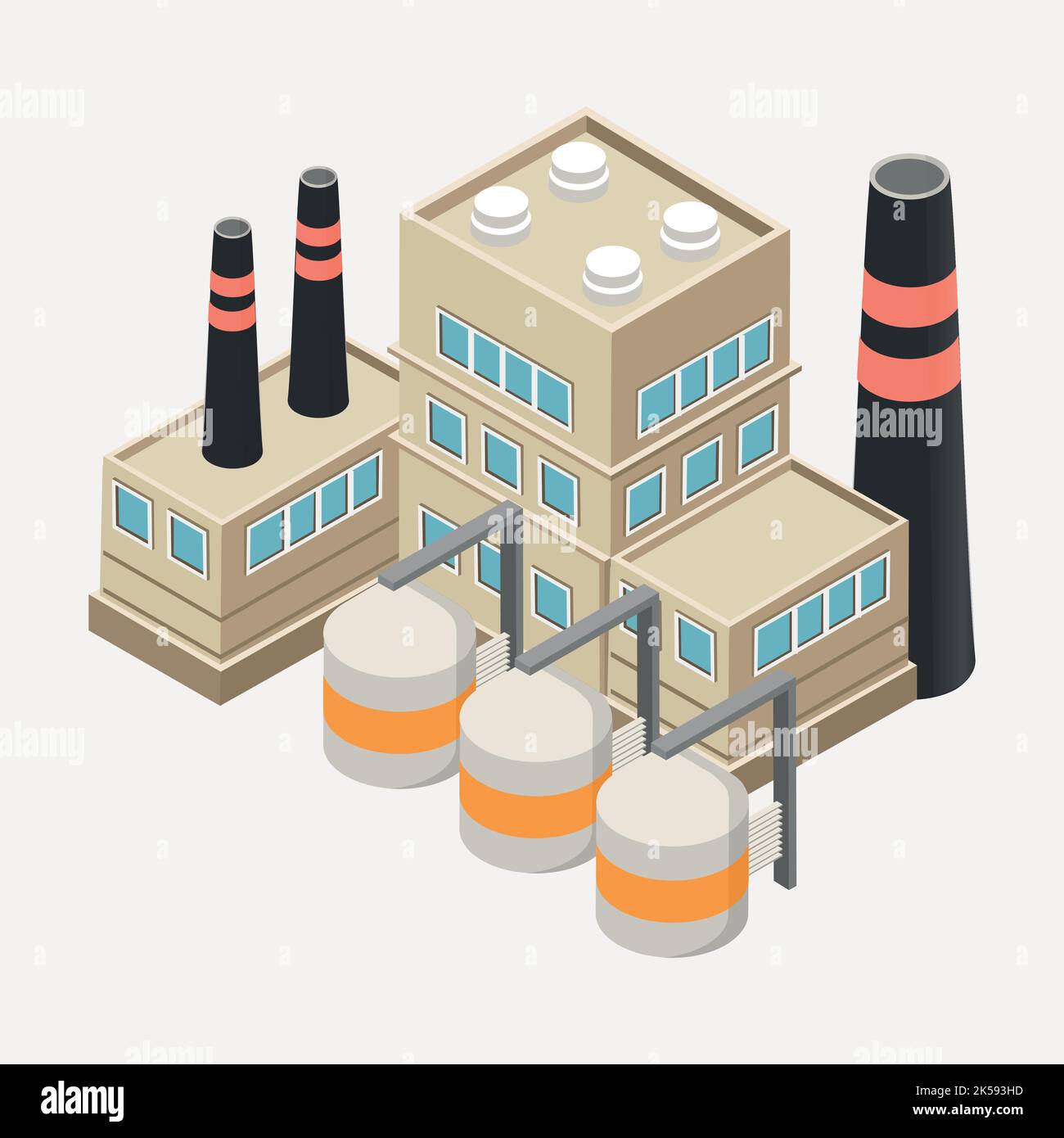Factory building clipart, vector de ilustración de modelo de