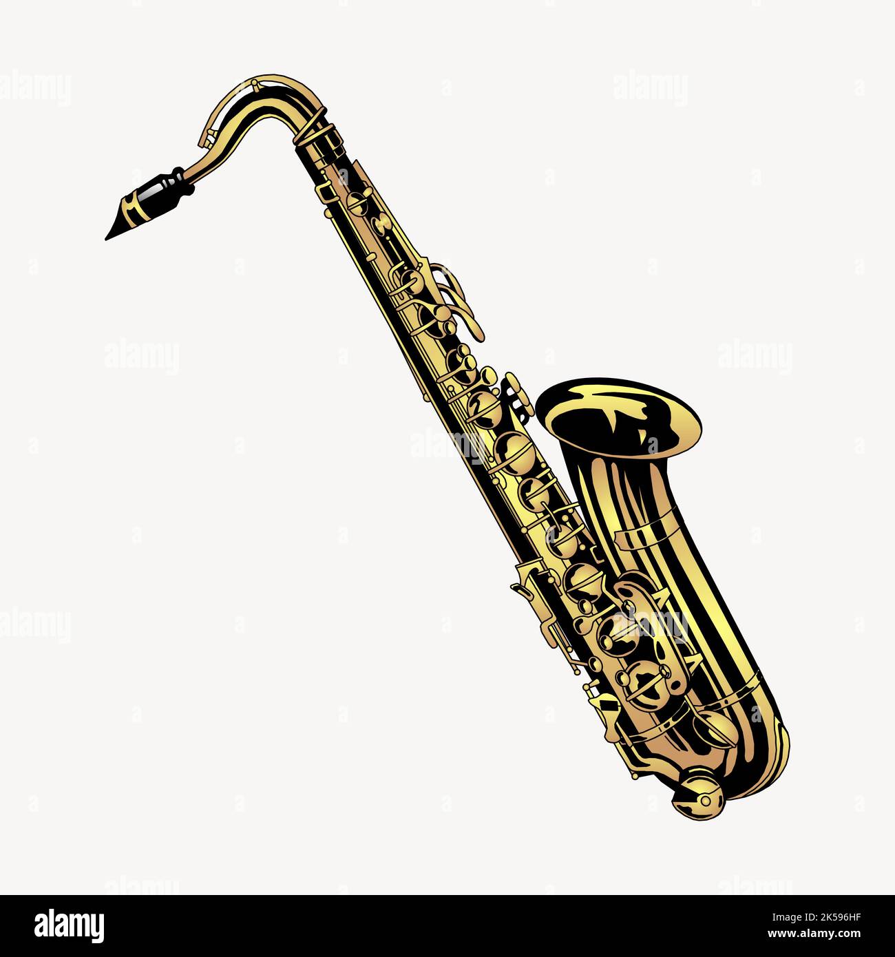 Saxofón clipart, vector de ilustración de instrumentos musicales