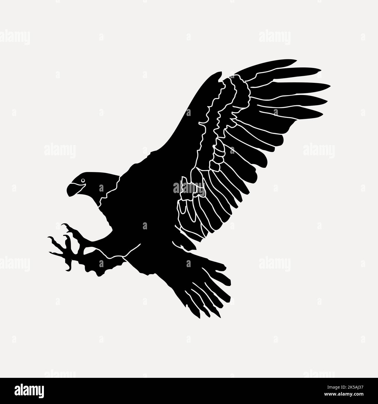 Silueta del águila clipart, vector de la ilustración del pájaro Imagen  Vector de stock - Alamy