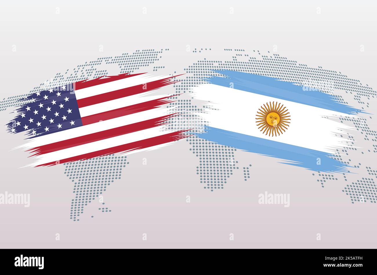 Banderas EE.UU. Vs. Argentina. Las banderas de Estados Unidos vs