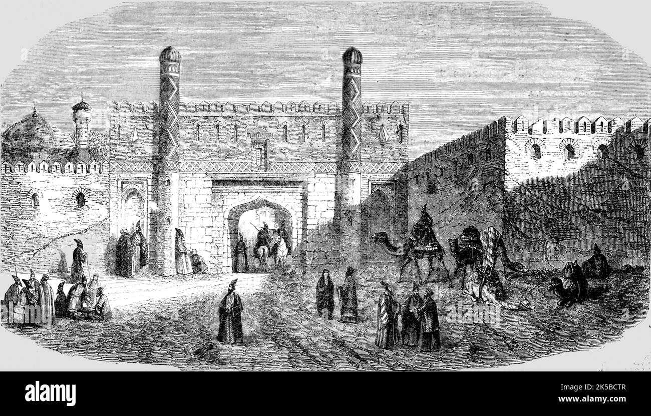 'Entrada a la Ciudad de Tabreez, Persia', 1854. De «Cassell's Illustrated Family Paper; London Weekly 31 Dec 1853 to 30 Dec 1854». Foto de stock