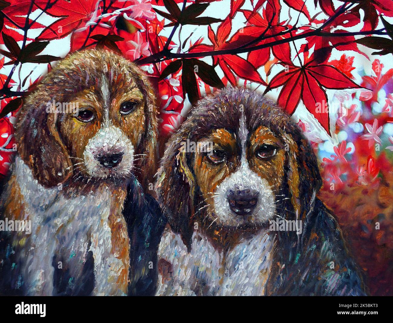 Arte pintura Bellas artes Color de aceite lindo perro Fotografía de stock -  Alamy