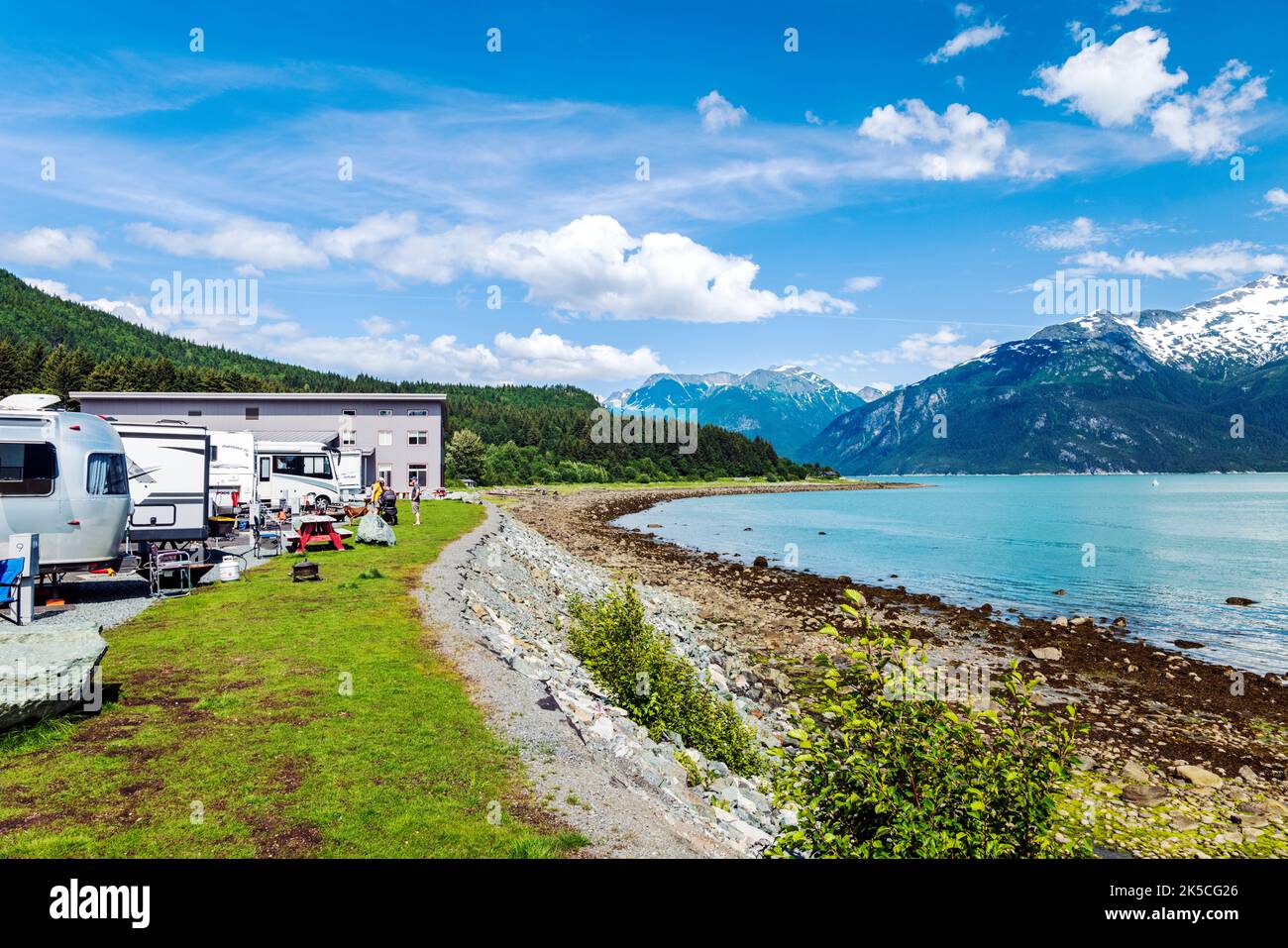 Parque de casas rodantes junto al mar fotografías e imágenes de alta resolución Alamy