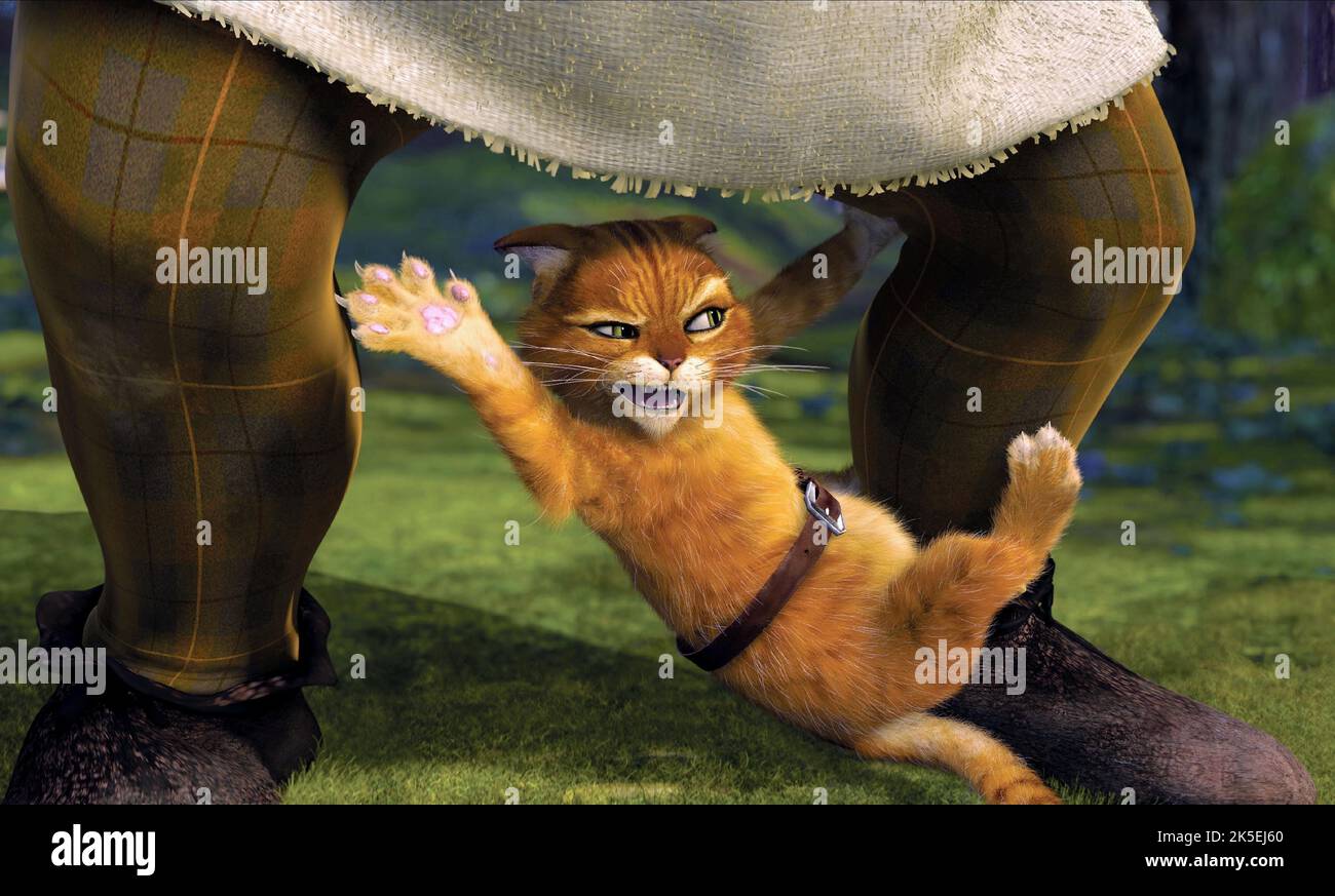 Shrek 2 gato con botas fotografías e imágenes de alta resolución - Alamy