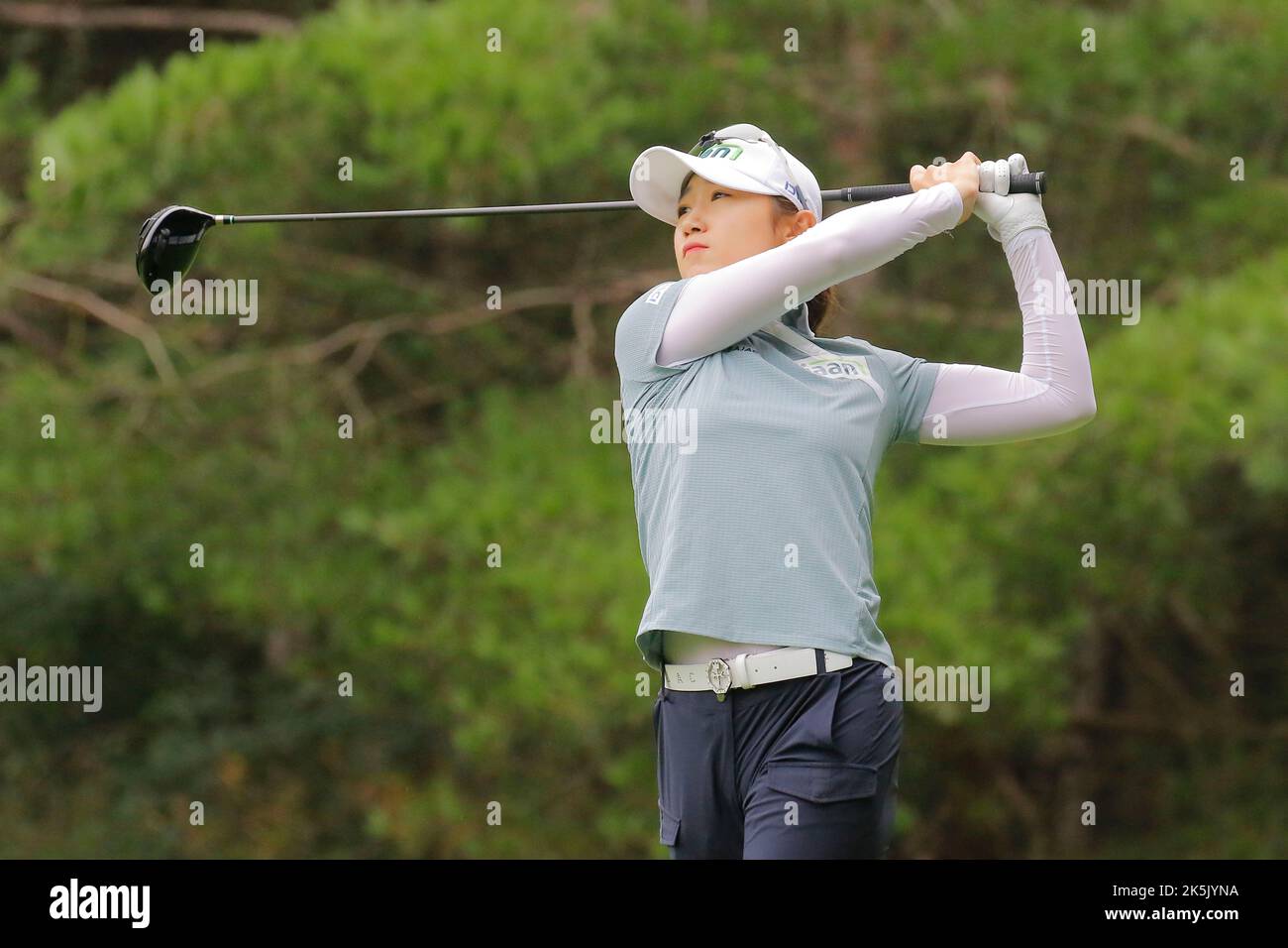 25 de agosto de 2022-Chuncheon, Corea del Sur-Jung Ji Min acción en la sala 2th durante un Hanhwa Classic 2022 Ronda 1 en el Jade Palace Golf Club en Chun Cheon, Corea del Sur. Foto de stock