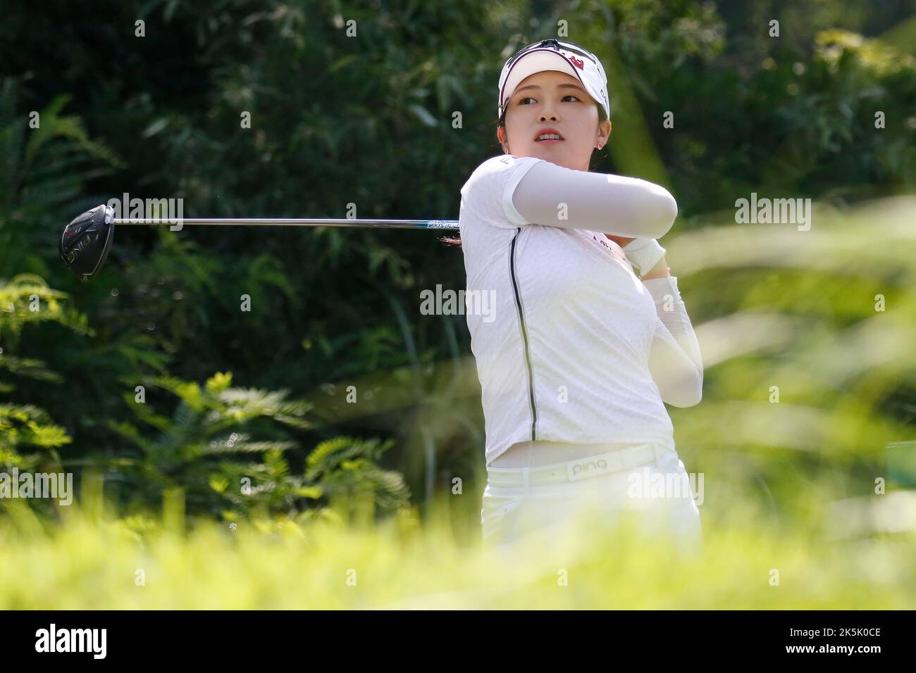 26 de agosto de 2022-Chuncheon, Corea del Sur-Jun Ye Sung acción en la 8th ª sala durante un Hanhwa Classic 2022 Ronda 2 en el Jade Palace Golf Club en Chun Cheon, Corea del Sur. Foto de stock