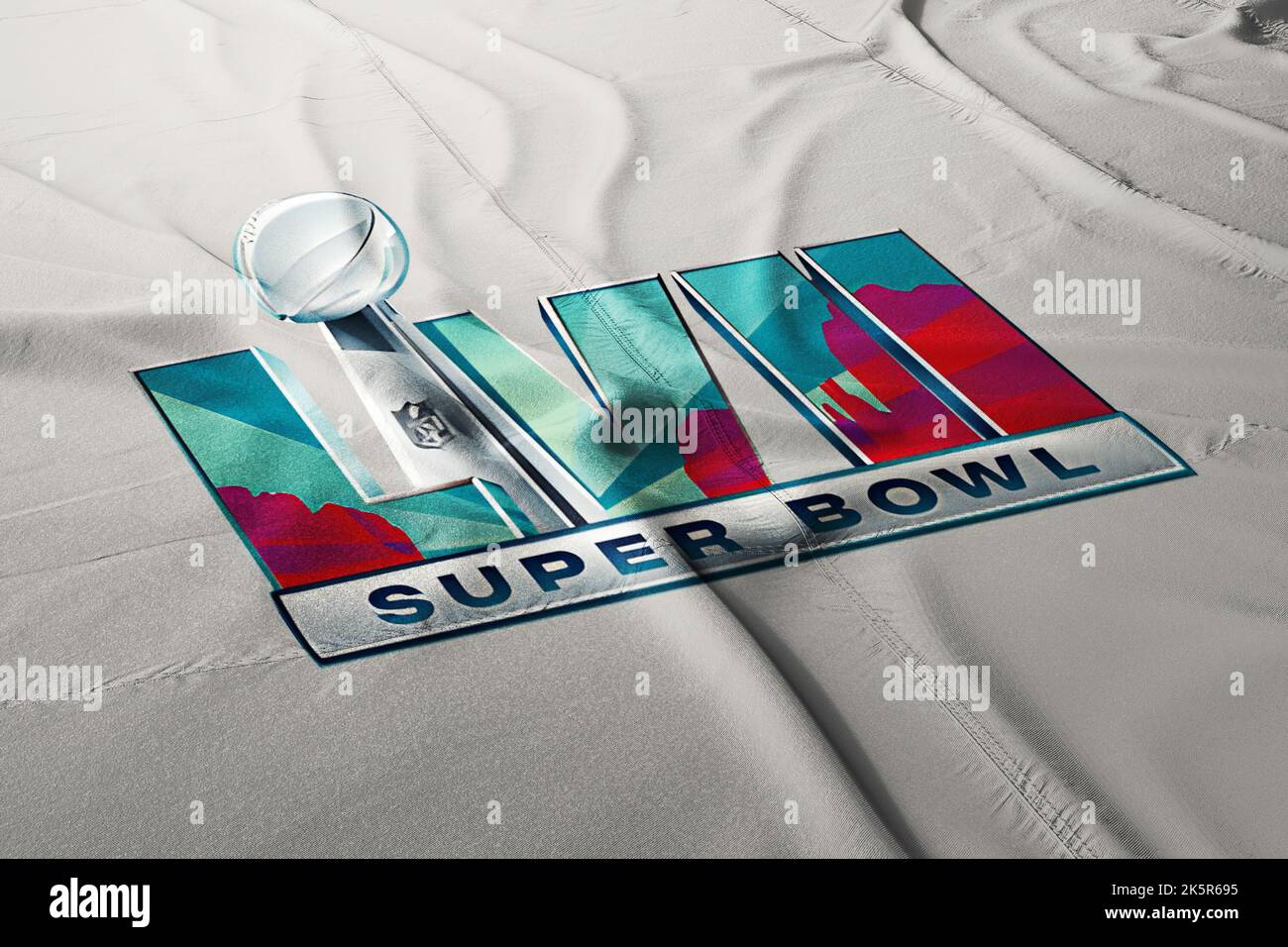 Ilustración de la próxima liga nacional de fútbol del evento lvii 2023 de Super Bowl, Foto de stock