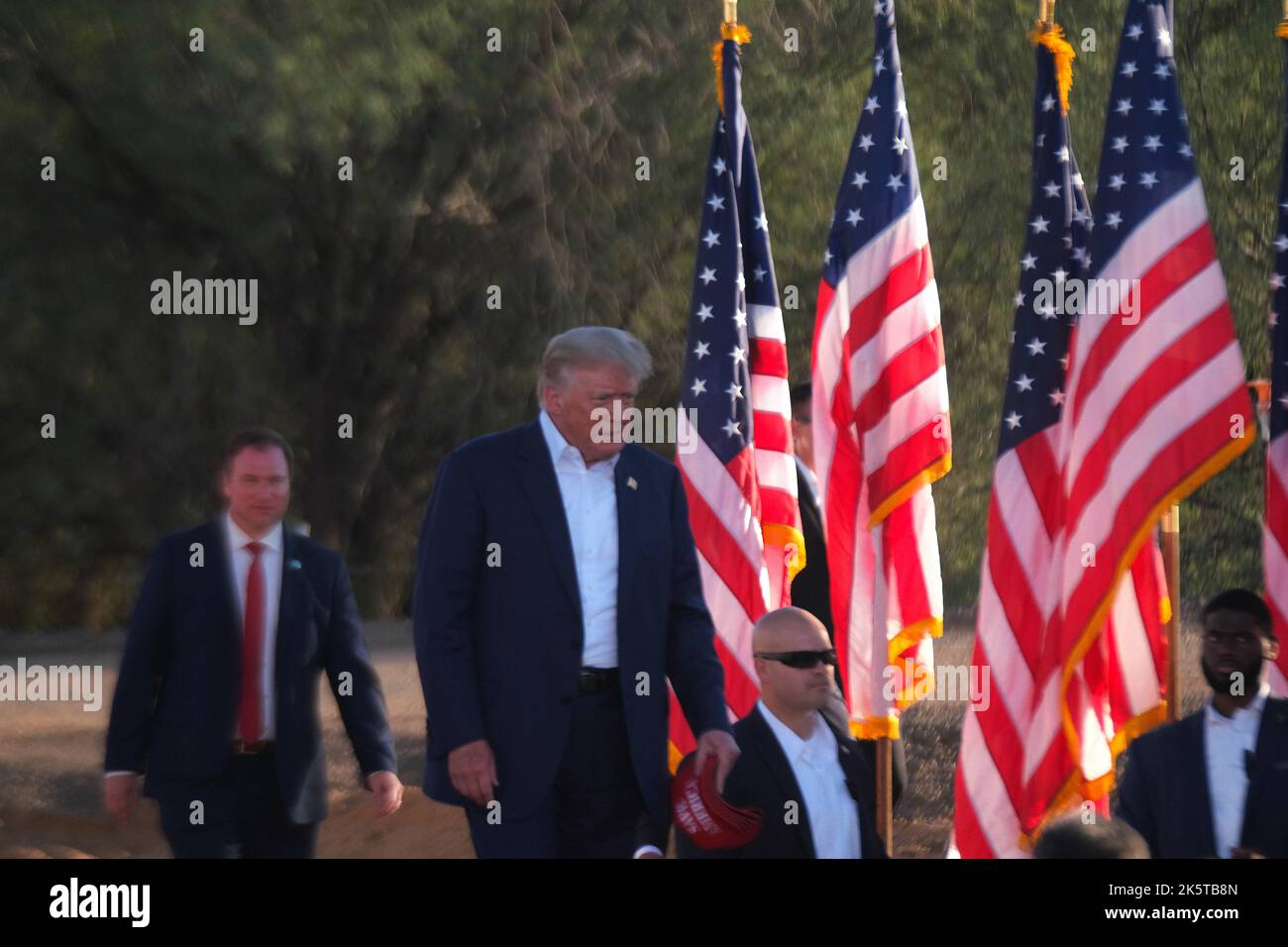 Mesa, Arizona, EE.UU. 9th de Oct de 2022. El ex presidente Donald Trump  viene a Mesa, Arizona, para hacer campaña y apoyar a los primeros  candidatos de Estados Unidos para las próximas