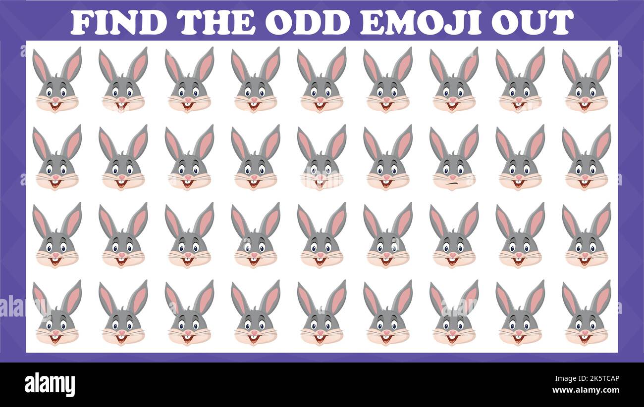 Encuentra el Odd Emoji Out, Visual Logic Puzzle Juego. Juego de