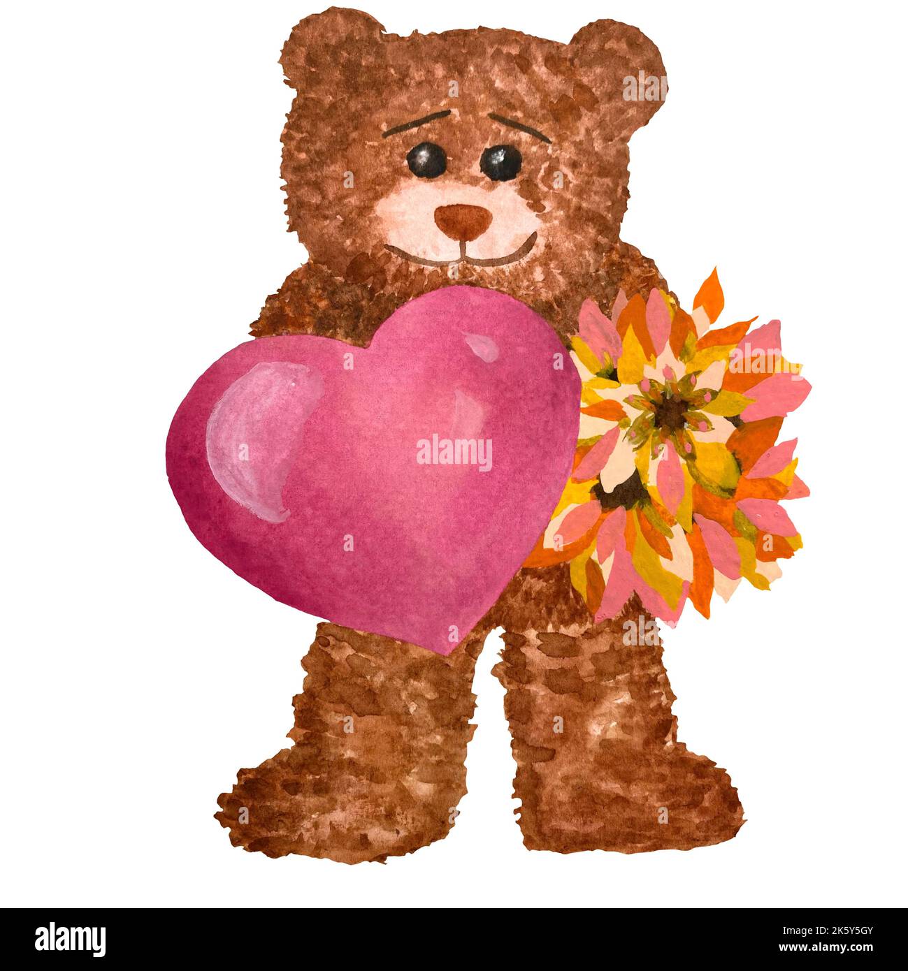 Dibujo oso de peluche con corazón rosa fotografías e imágenes de alta  resolución - Alamy