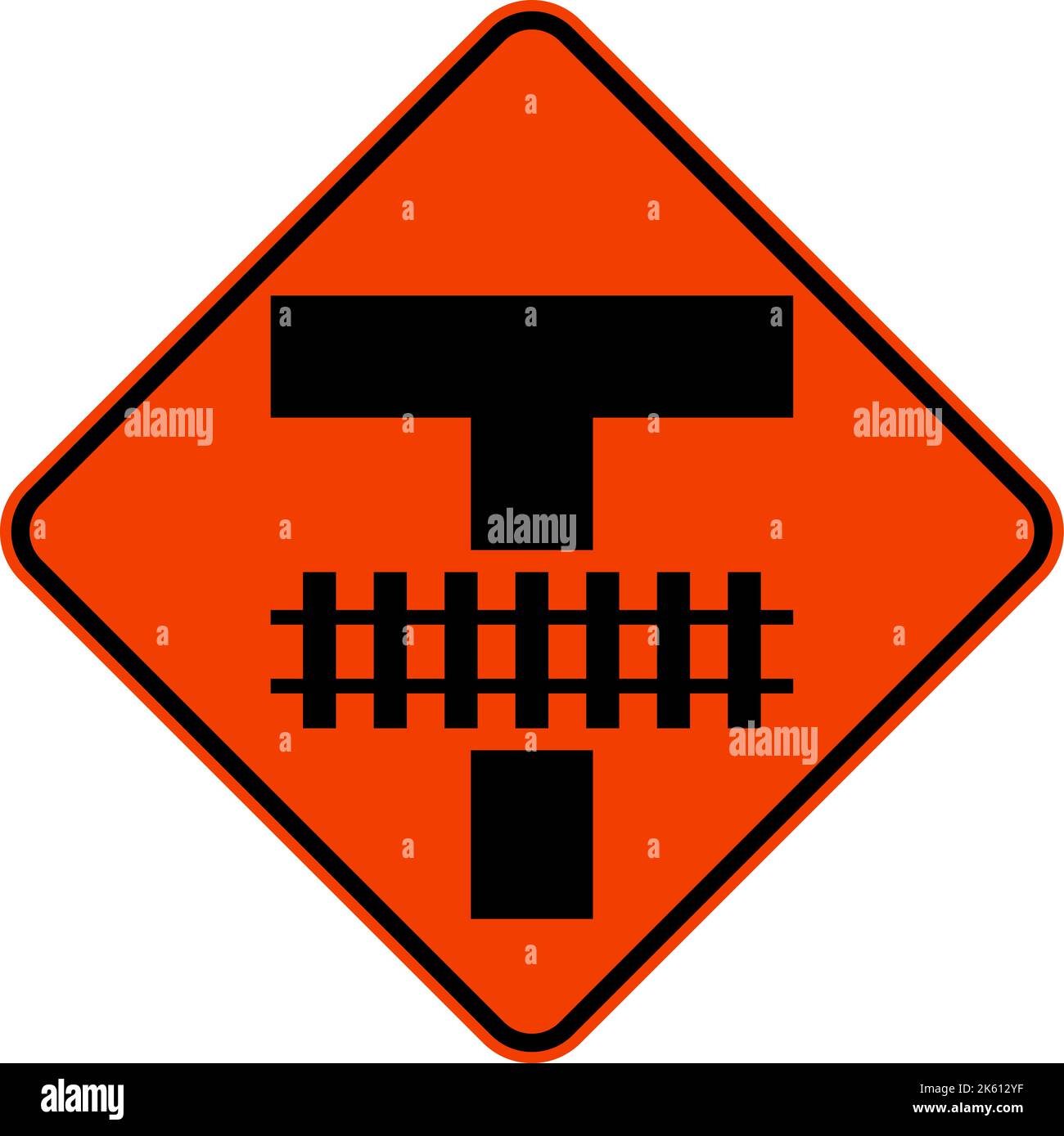 Señal de cruce de grado de tránsito de ferrocarril ligero de autopista