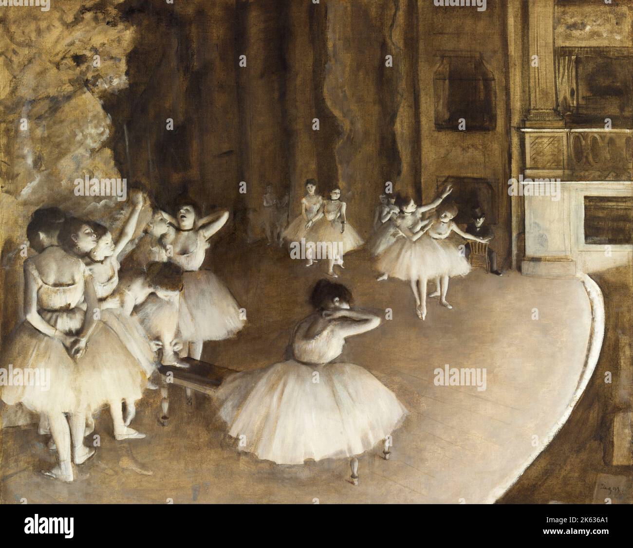 Ensayo sobre el escenario, 1874, pintura de Edgar Degas Foto de stock