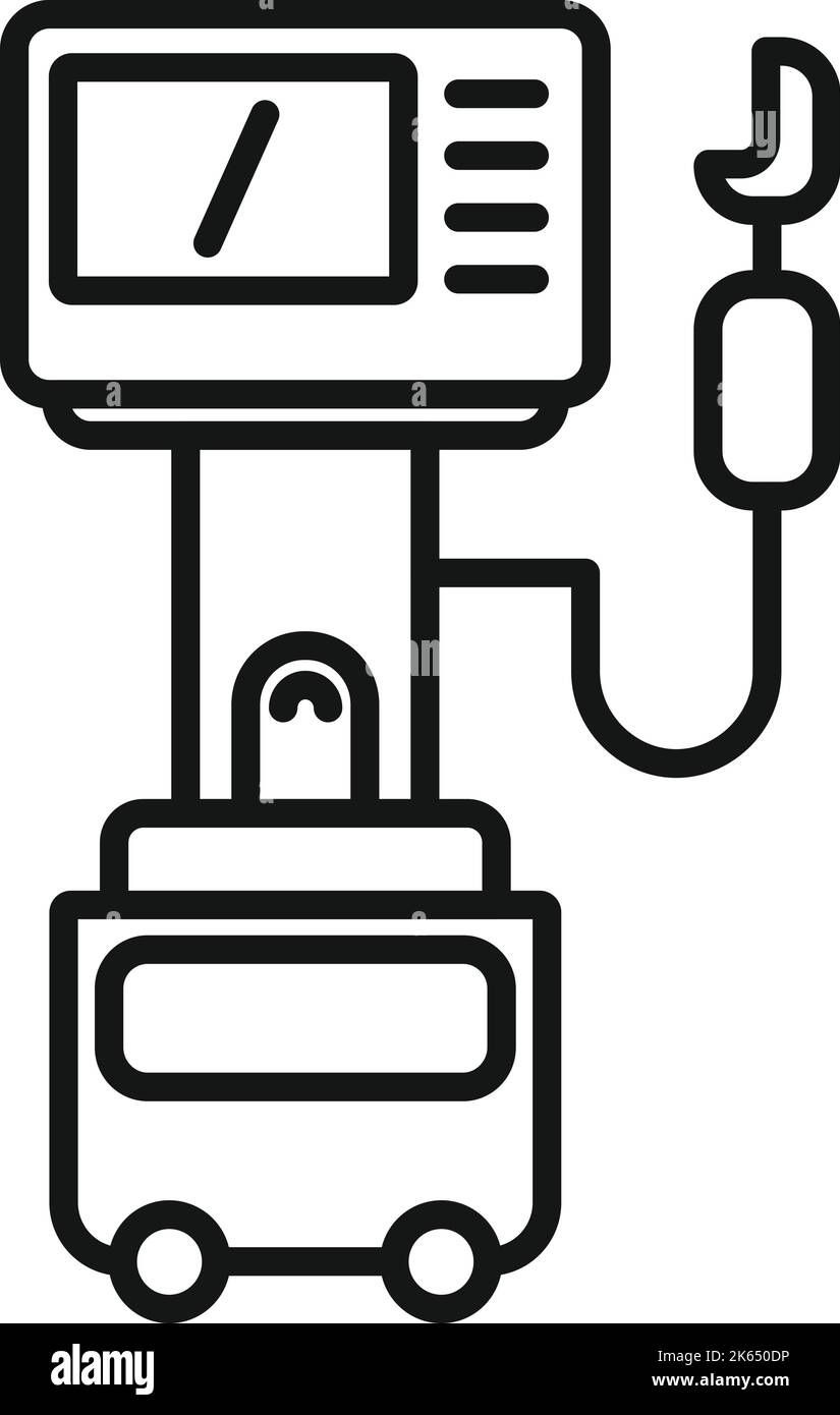 Vector De Contorno Del Icono Del Equipo Respiratorio Mec nico Hospital 