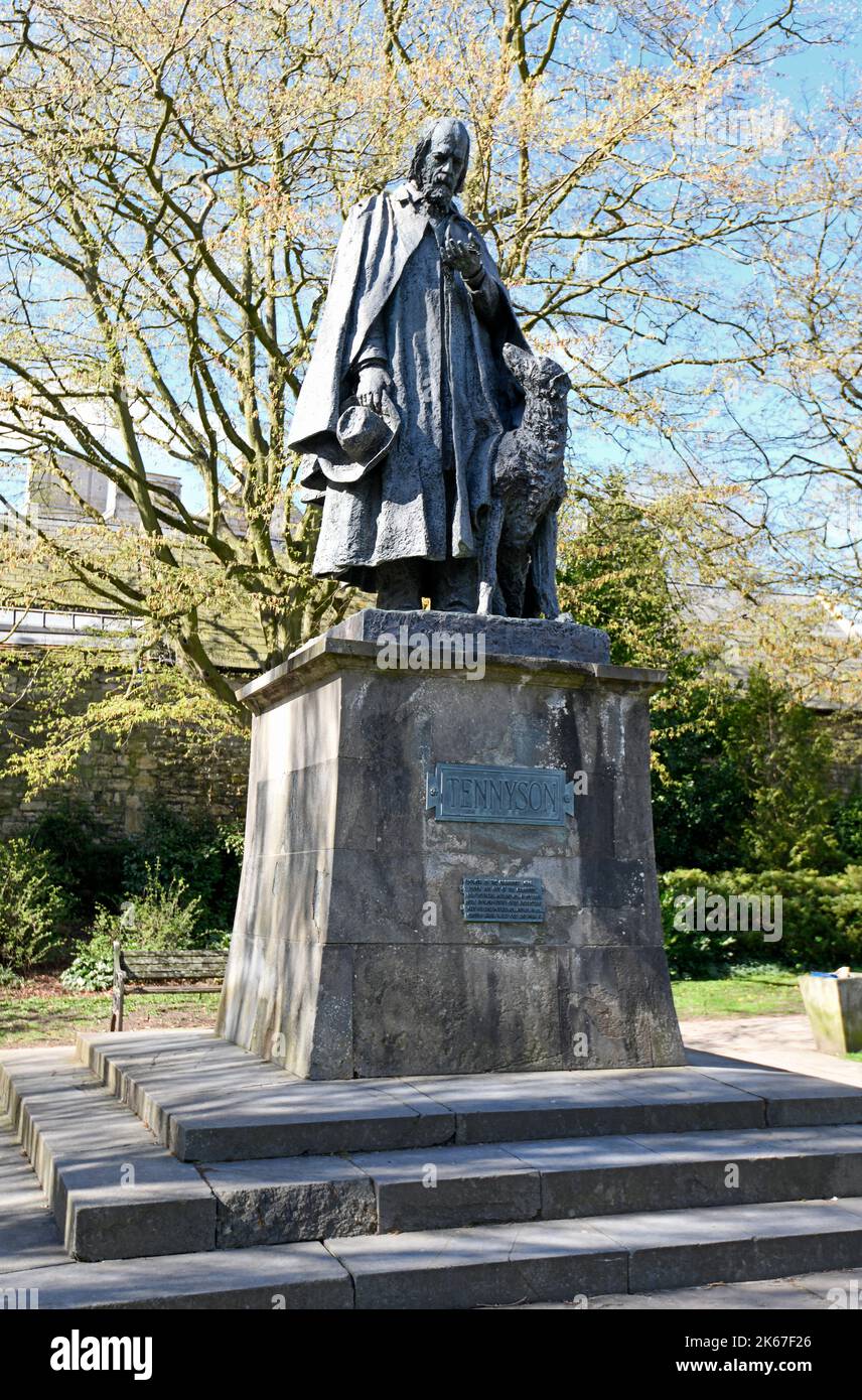 Estatua de Alfred Lord Tennyson, Lincoln Foto de stock