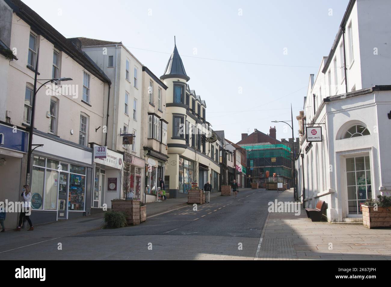 Vistas al centro de Chepstow, en Monmouthshire, Gales, Reino Unido Foto de stock