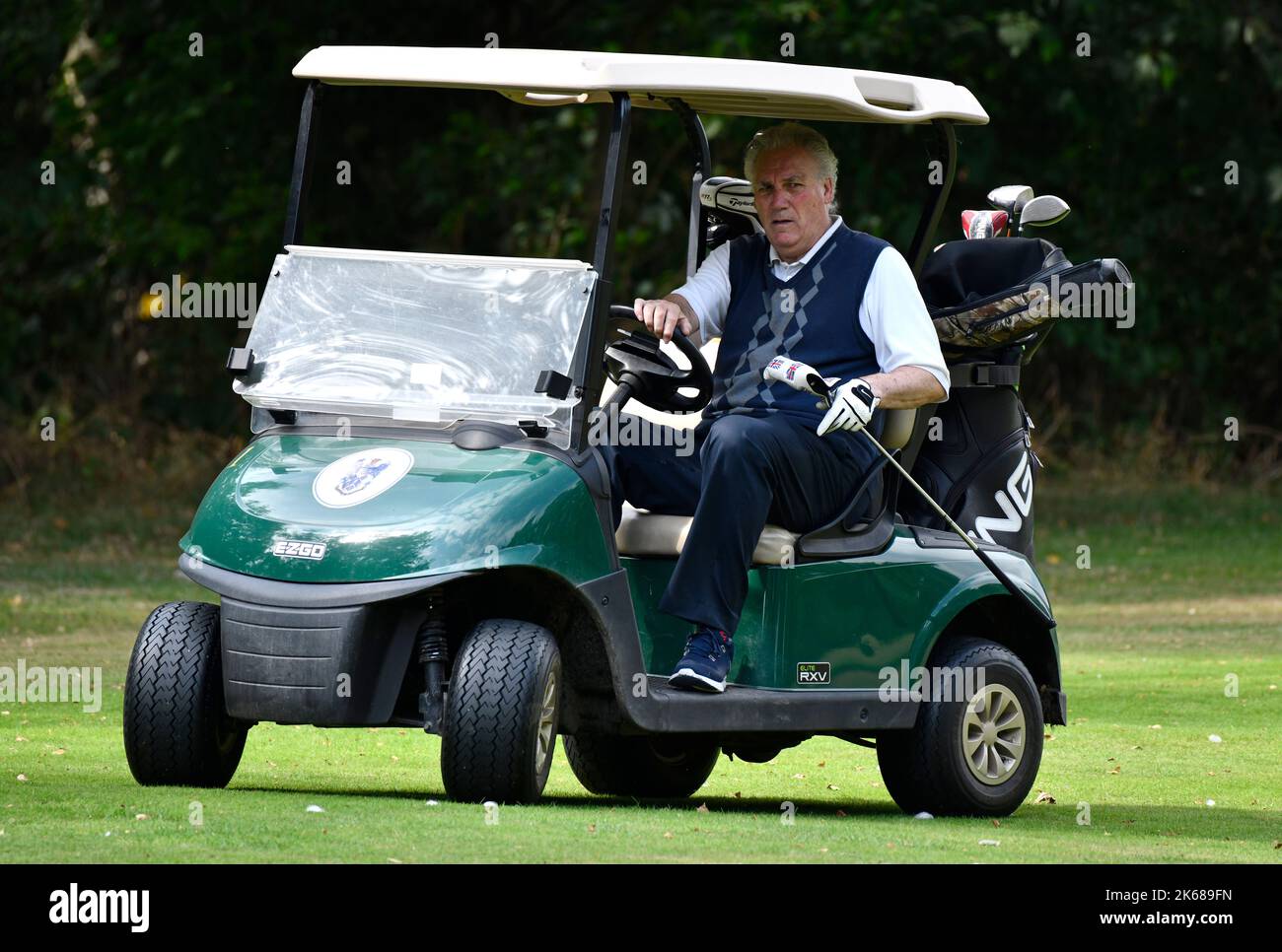 El ex futbolista Wolverhampton Wanderers Phil Parkes en el día del golf. Lobos Día del golf de la Asociación de Jugadores anteriores Foto por Dave Bagnall Foto de stock