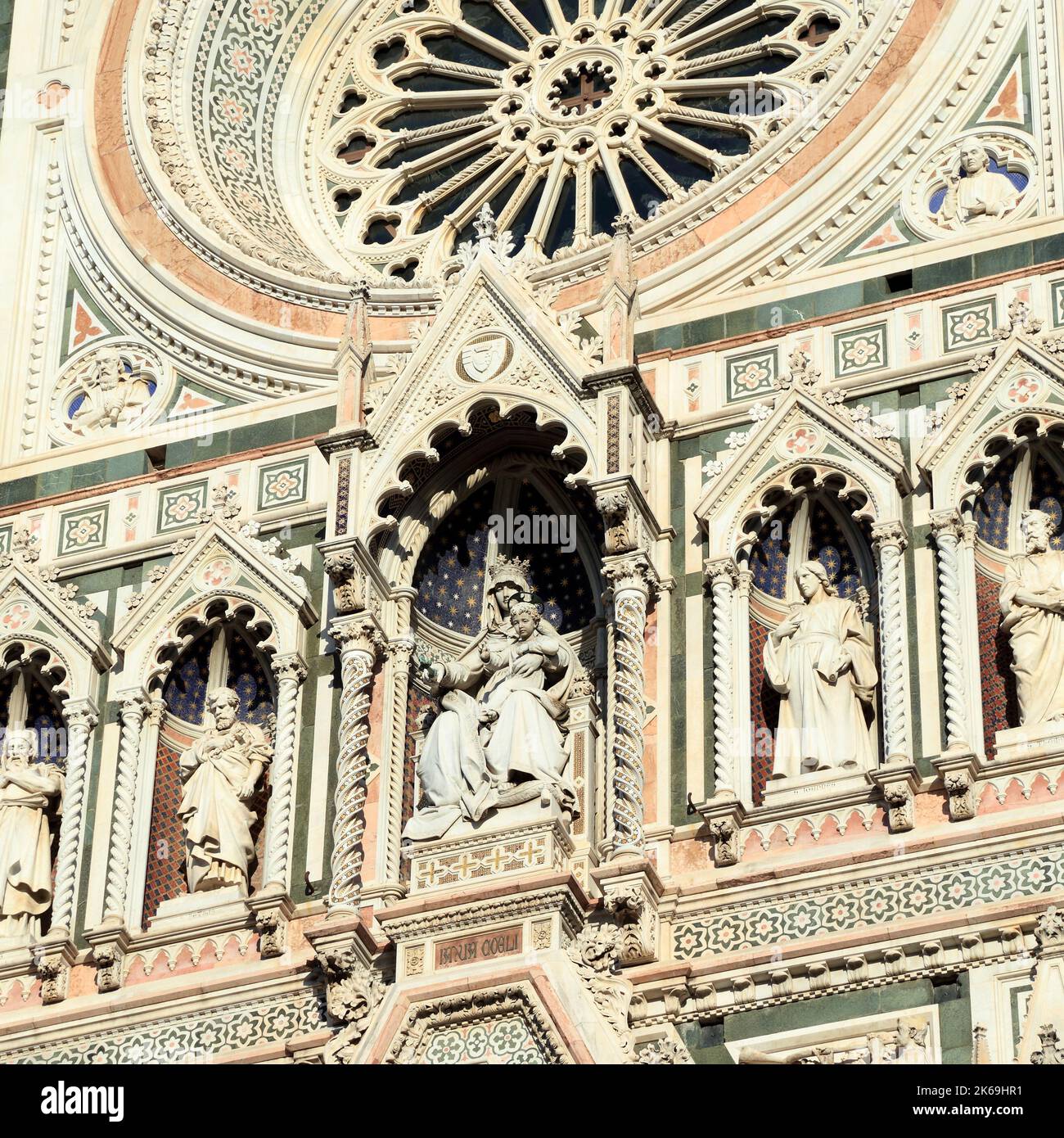 Detalle del Duomo de Florencia, la Catedral de Santa Maria del Fiore, Florencia. Foto de stock