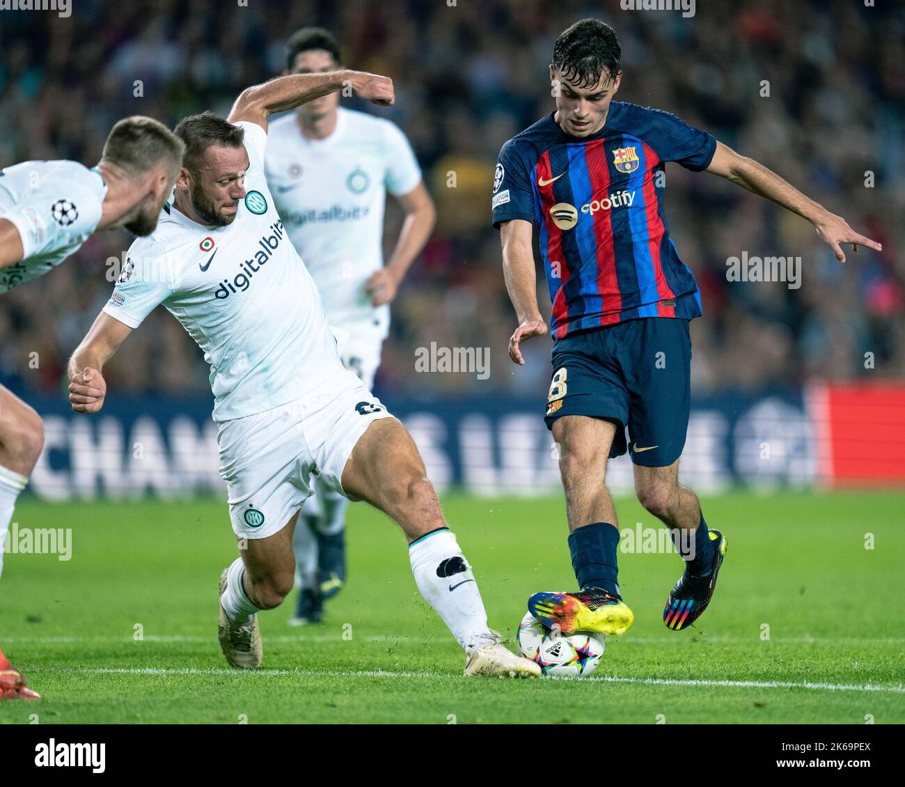 Barcelona, España, 12 de octubre de 2022. España-Fútbol-Liga de Campeones FC Barcelona contra Inter de Milán. Crédito: Joan G/Alamy Live News Foto de stock