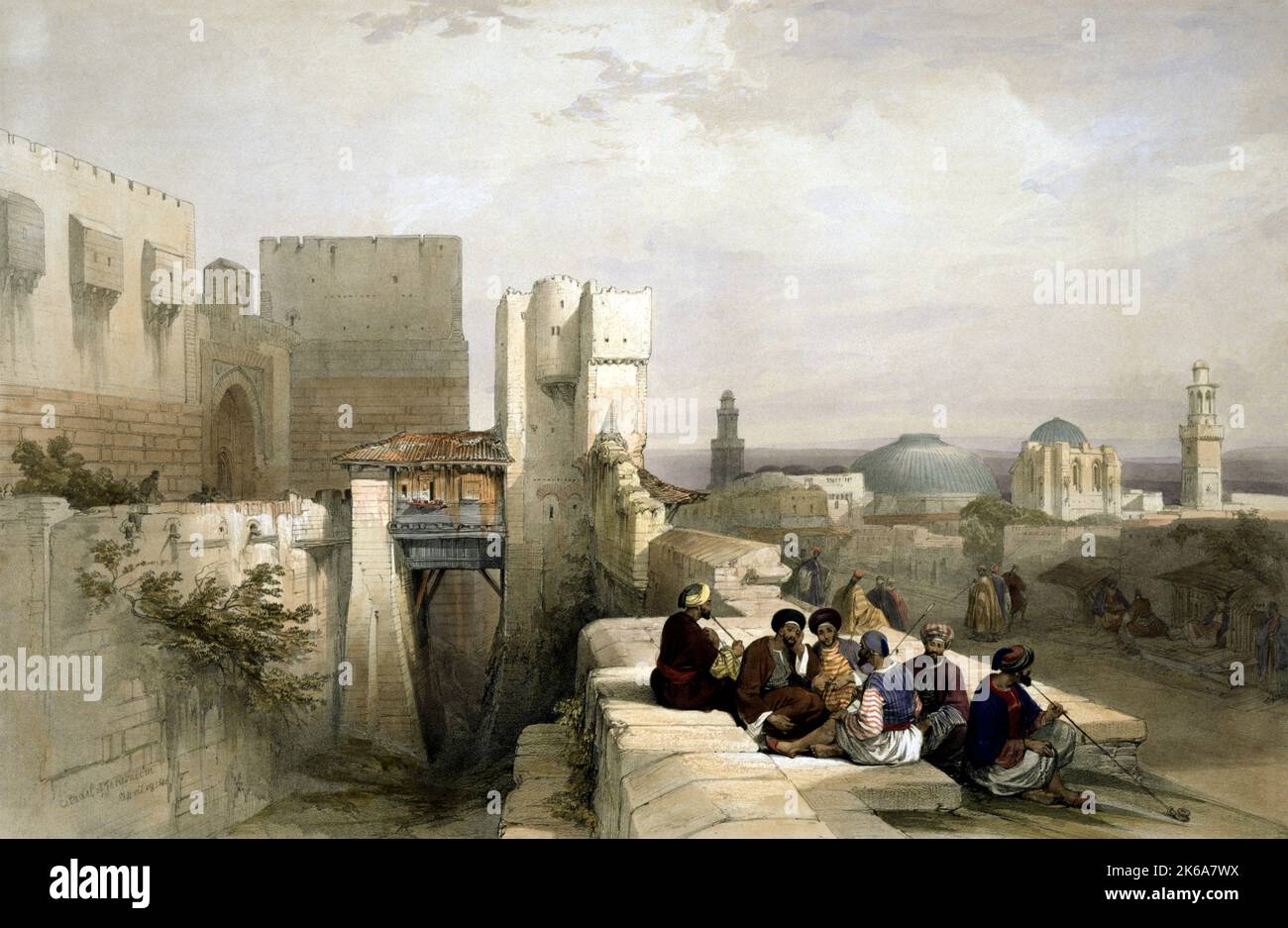 La Ciudadela de Jerusalén, 1841. Foto de stock