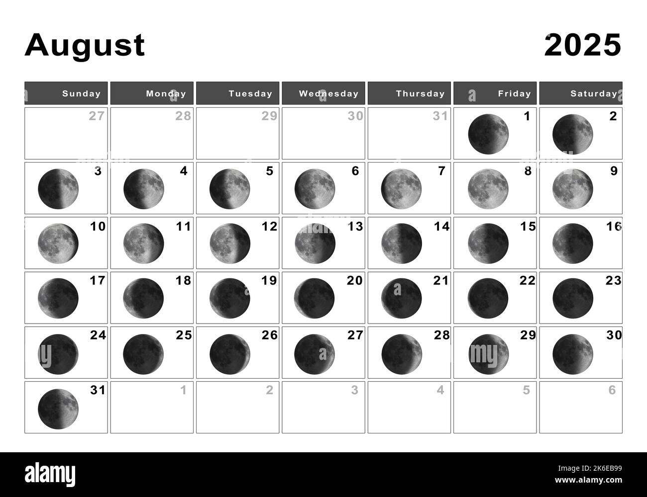Calendario 2025 Imágenes recortadas de stock Alamy