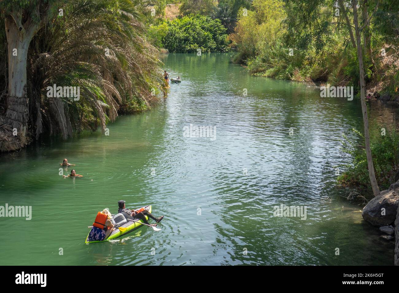Israel, Galilea, Yardenit sitio del bautismo en el río Jordán Foto de stock