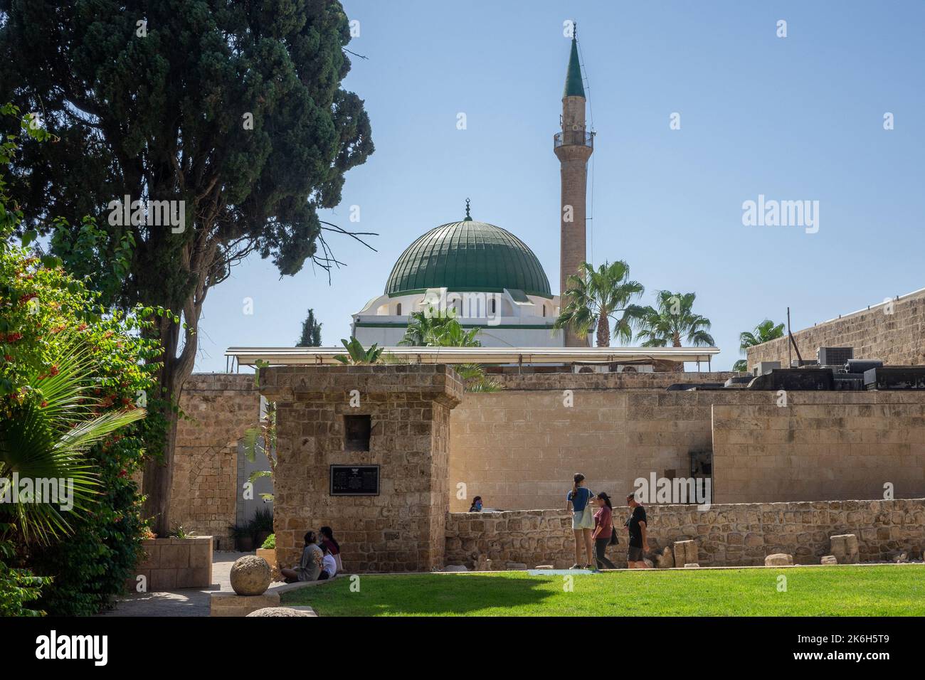 Israel, Acre (Akko, Mezquita Al Jazzar, de los jardines de la ciudadela Foto de stock