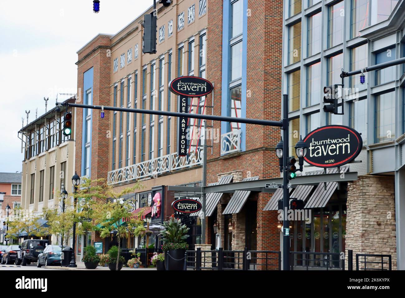 Burntwood Tavern en Crocker Park en Westlake, Ohio Fotografía de stock