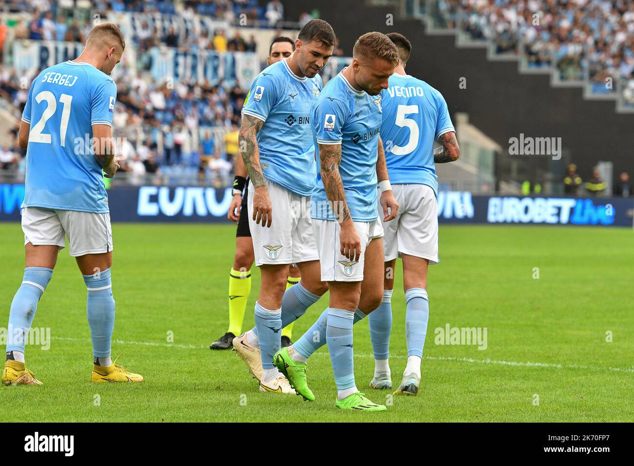 Lesi n de Ciro Immobile SS Lazio durante la Liga Italiana de