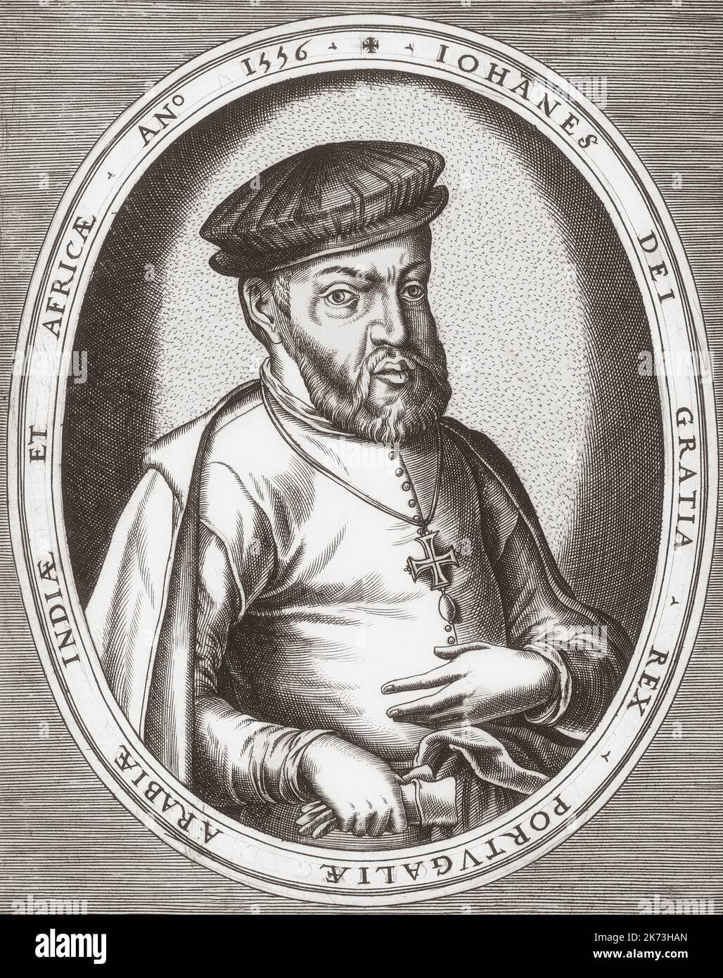 Rey Juan III de Portugal, 1502 - 1557, (en portugués João III). Fue apodado El Pío. Después de una obra del siglo 16th por Frans Huys. Foto de stock