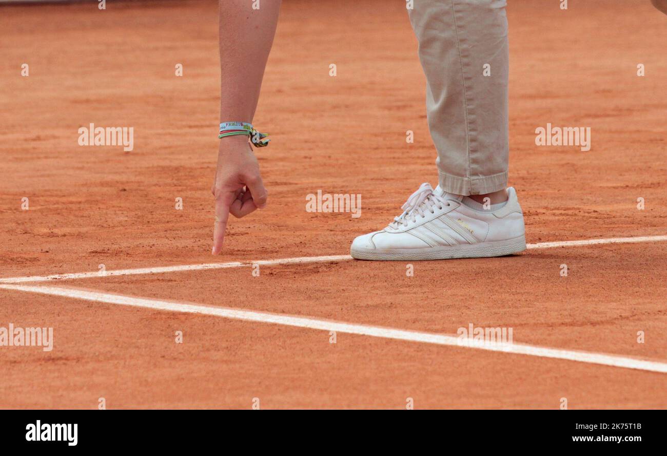 Partido de tenis entre A. Pavlyuchenkova o Rusia y N. Vikhlyantseva durante el Abierto Internacional de Tenis Femenino en Estrasburgo, Francia, el 23 de mayo de 2018. Foto de stock