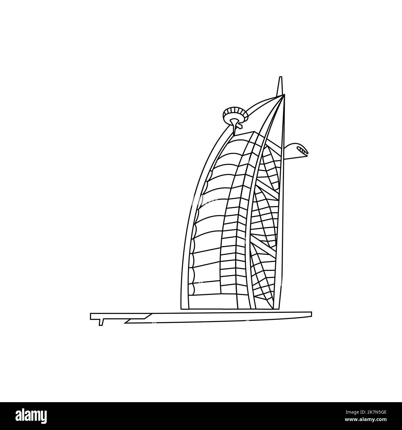 Dubai edificio icono , Dubai edificio vector símbolo de establecer signo Ilustración del Vector