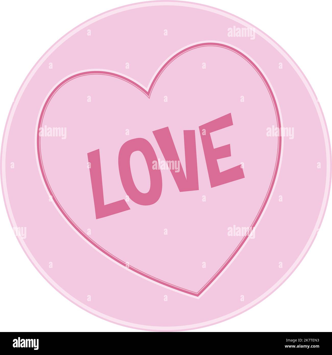 Loveheart Sweet Candy - Ilustración vectorial del mensaje de amor Ilustración del Vector