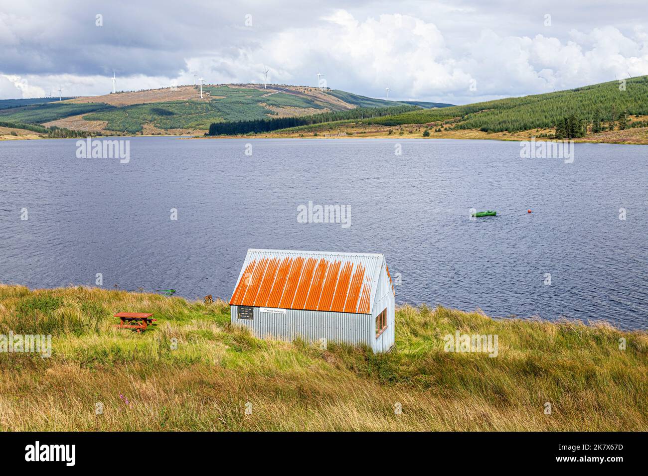 La cabaña pesquera del Kintyre Angling Club en Lussa Loch en la península de Kintyre, Argyll & Bute, Escocia, Reino Unido Foto de stock