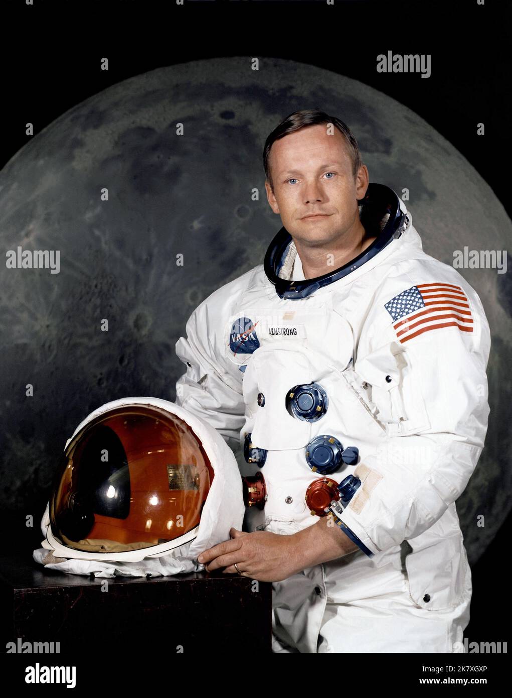 Retrato de Neil Armstrong, Comandante de la Apolo 11 Neil A. Armstrong Foto de stock