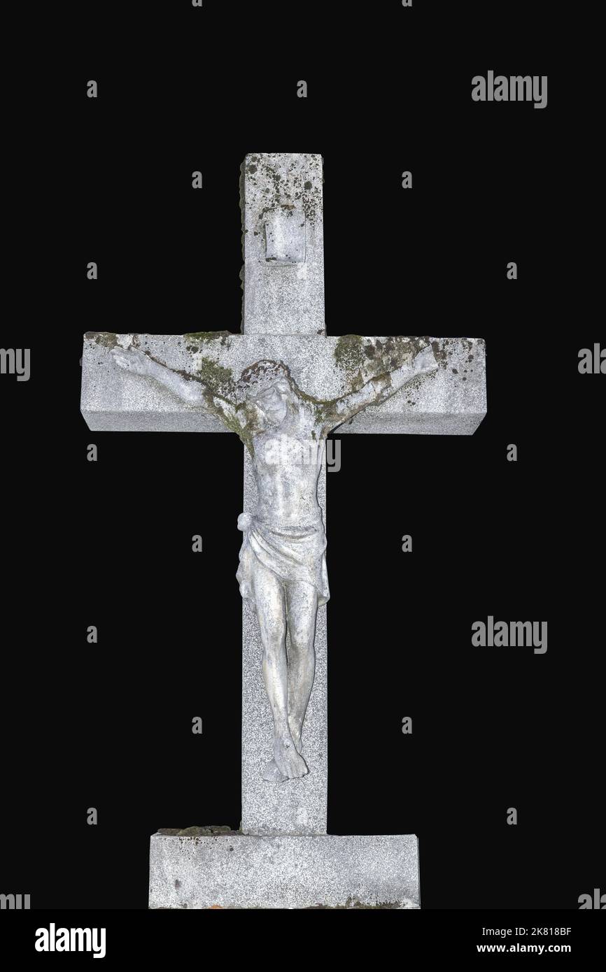 Escultura de Jesucristo en la cruz Foto de stock
