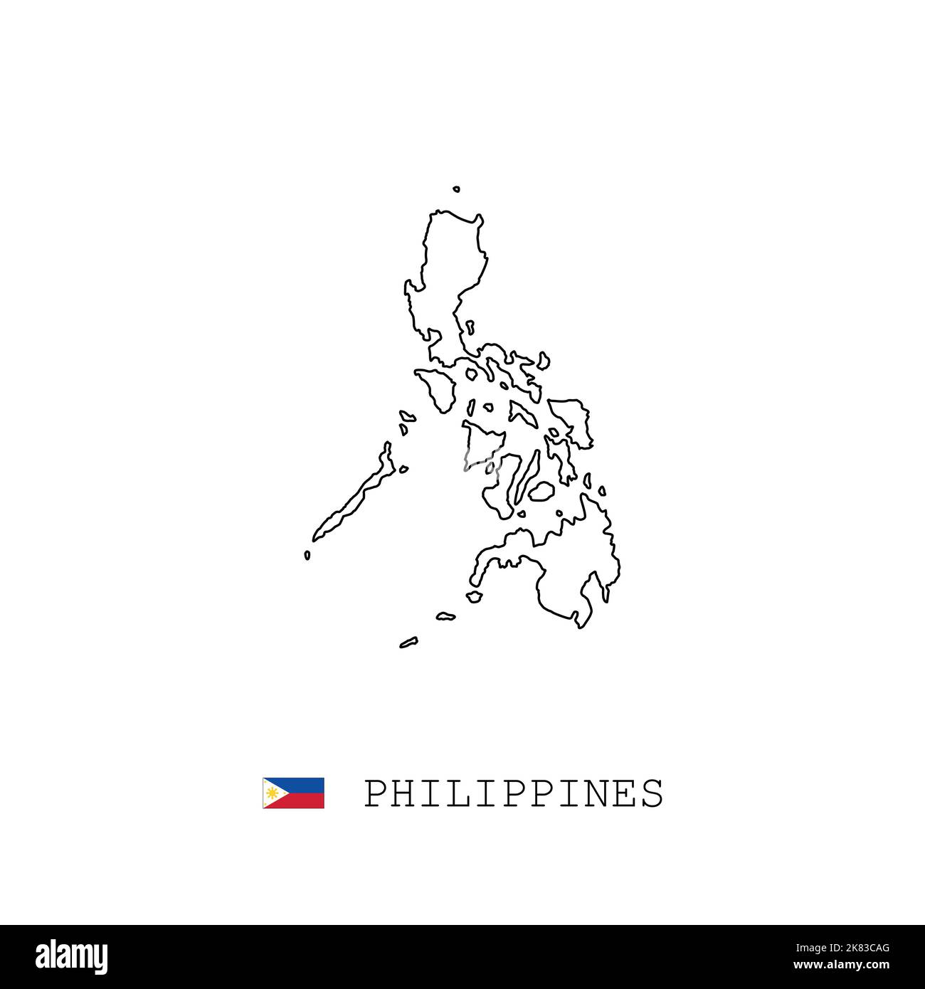 vector de contorno de mapa de filipinas