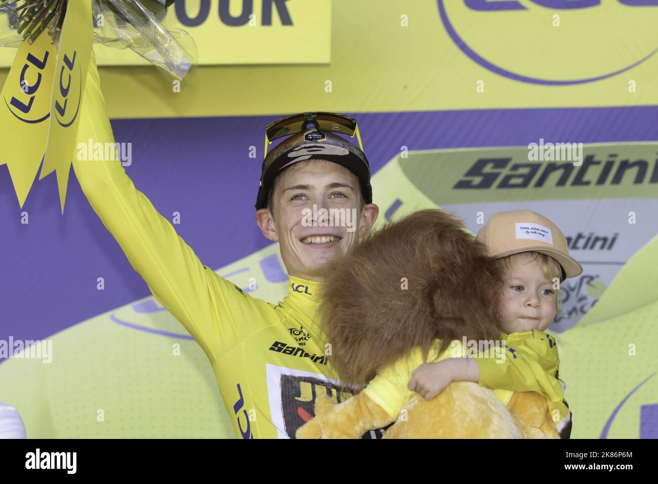 Tour de France 2022, Stage 20, Lacapelle-Marival > Rocamadour - Trial  individual. Jonas Vingegaard para el equipo Jumbo Visma conserva la ventaja  general en el penúltimo día de las carreras Fotografía de stock - Alamy