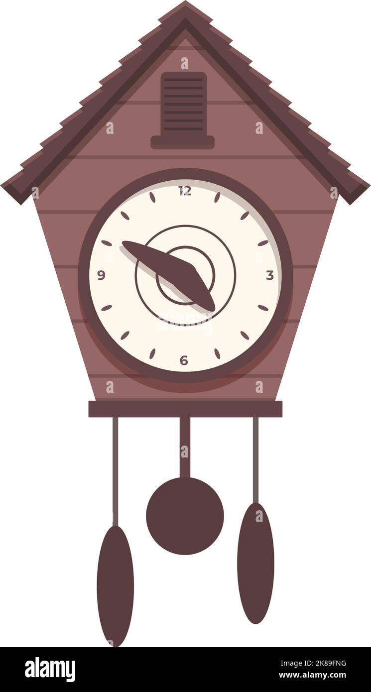 Vector de dibujos animados icono de reloj de cuco de pared. El pasado.  Pájaro de la hora Imagen Vector de stock - Alamy