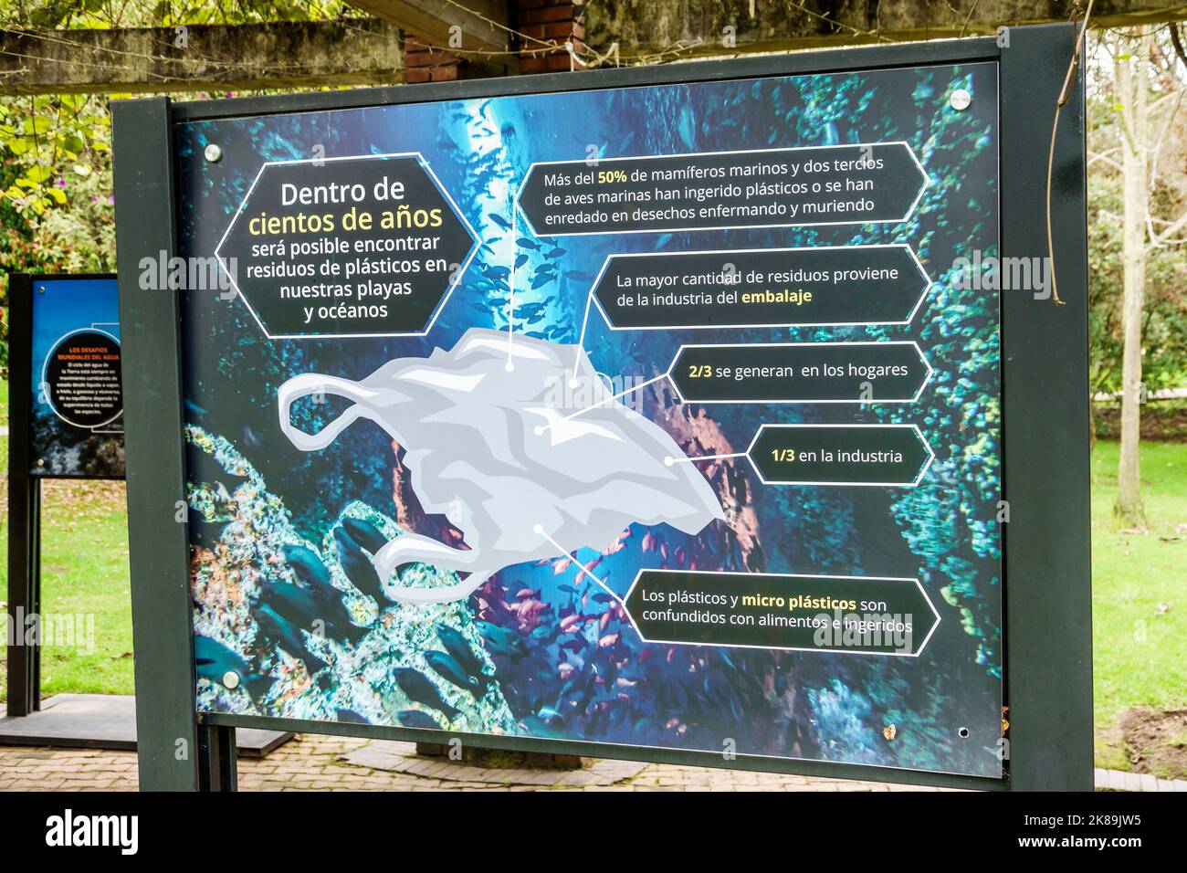 Bogota Colombia,Engativa Calle 63 Jardin Botanico de Bogota¡ Jose Celestino Mutis Botanical Garden,9 signo carteles carteles información Clean norma Foto de stock