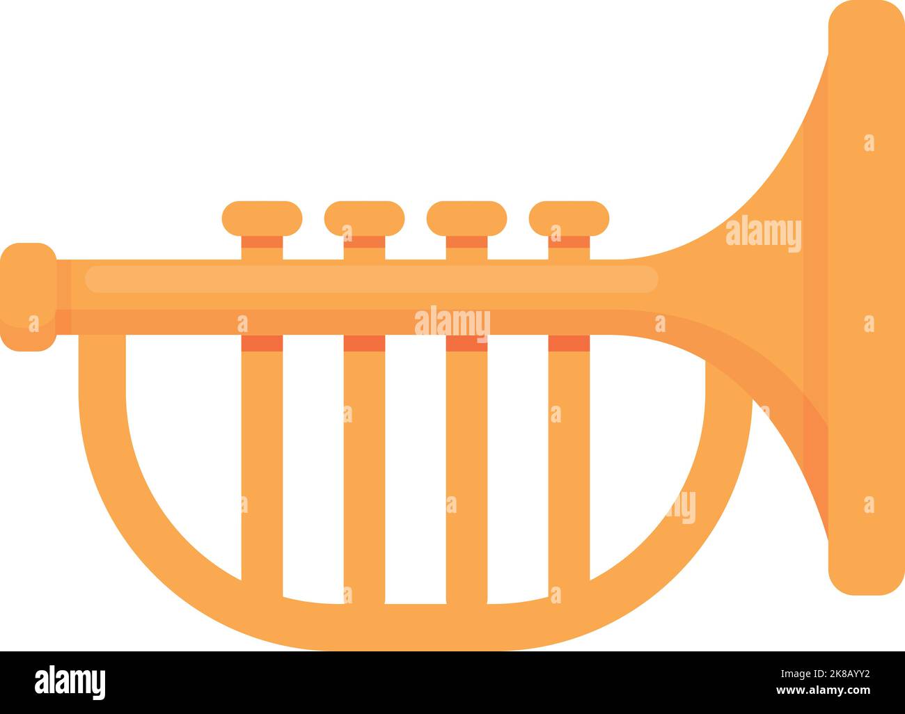 Trompeta para niños, cuerno de trompeta de plástico dorado con 4 teclas de  colores, trompeta para niños, instrumentos musicales de latón, juguete de