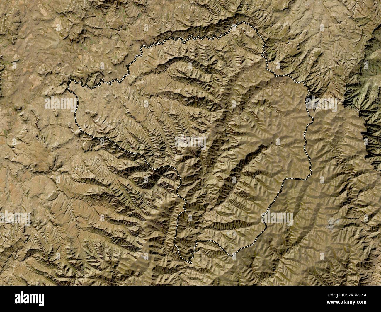 Butha-Buthe, distrito de Lesotho. Mapa satelital de baja resolución Foto de stock