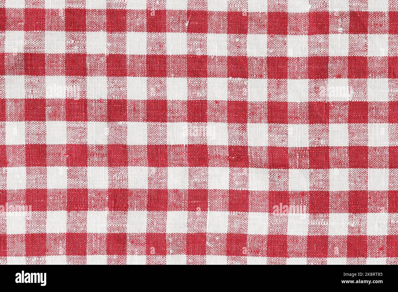 Country Plaid Tartan Red Kitchen Fabric Material Abstract Compruebe la textura de fondo Textura, rojo y blanco. Patrones de cuadros escoceses de franela. Baldosas de moda foto Foto de stock