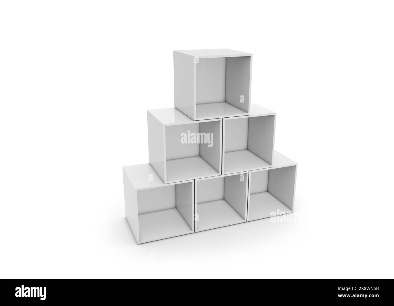 3D ilustración de un Cubes Display o Totem en blanco para la acción en el punto de venta Foto de stock