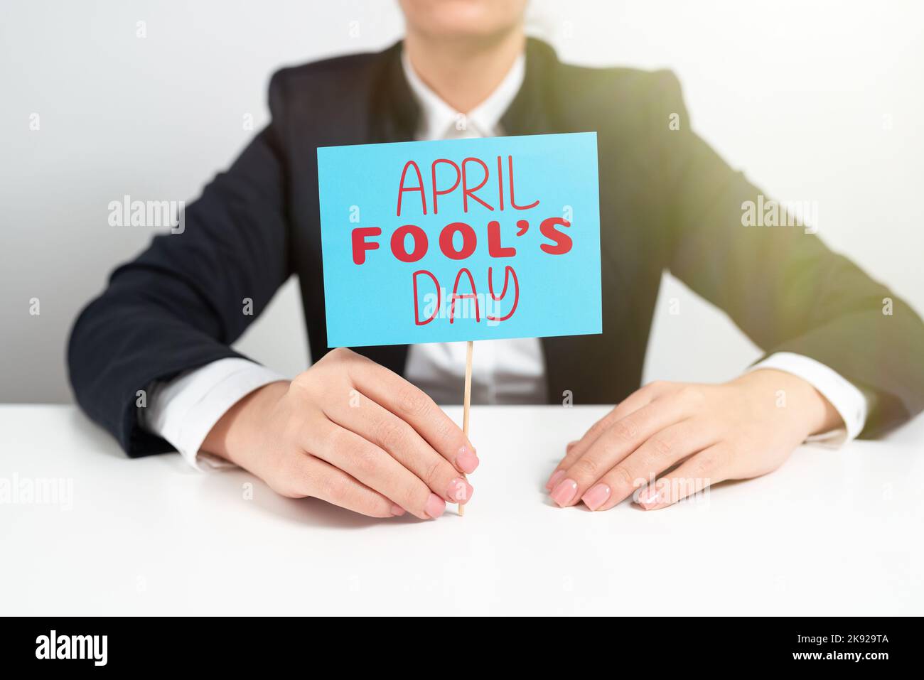 Presentación conceptual April Fool S es el día. Concepto Significado Chistes prácticas humor bromas Celebración Funny tonto Foto de stock