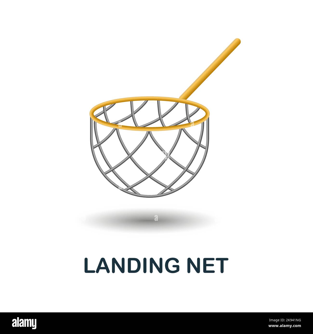 Icono de red de aterrizaje. 3d ilustración de la colección de pesca. Creative Landing Net 3D Icono para diseño web, plantillas, infografías y mucho más Ilustración del Vector